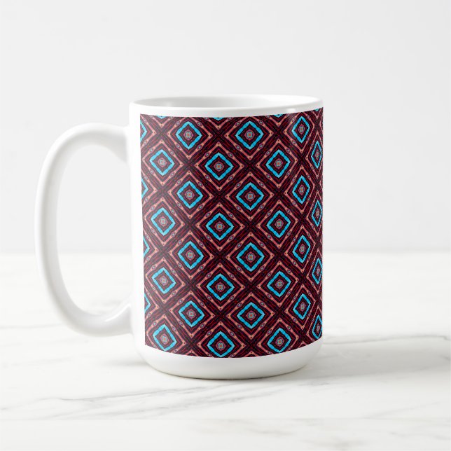 Taza De Café Rojo Con Diamante Azul (Izquierda)