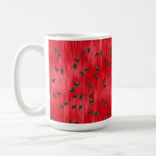 TAZA DE CAFÉ ROJO DE AGUA CON SEMILLAS NEGRAS