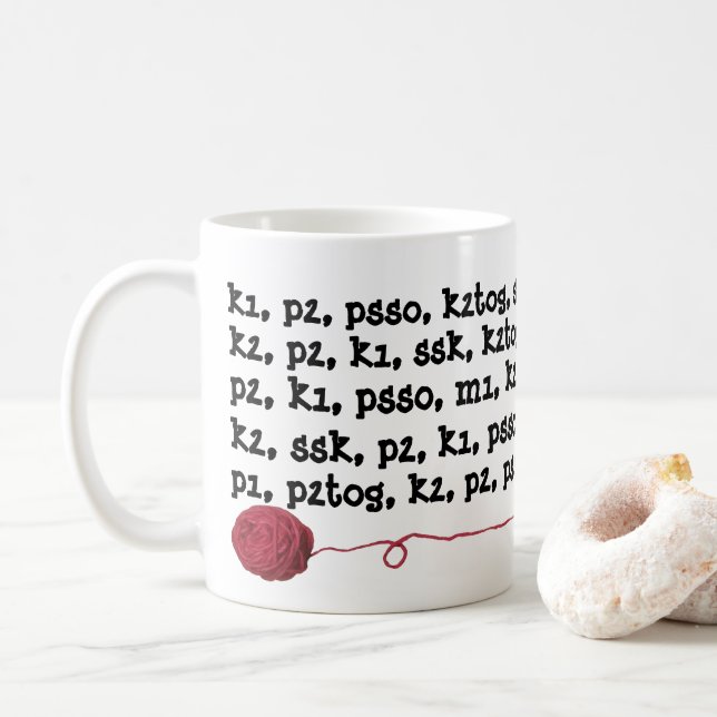Taza De Café Rojo de la bola del hilado de las instrucciones (Con donut)