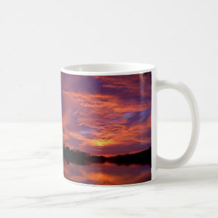 Taza De Café Rojo de la puesta del sol