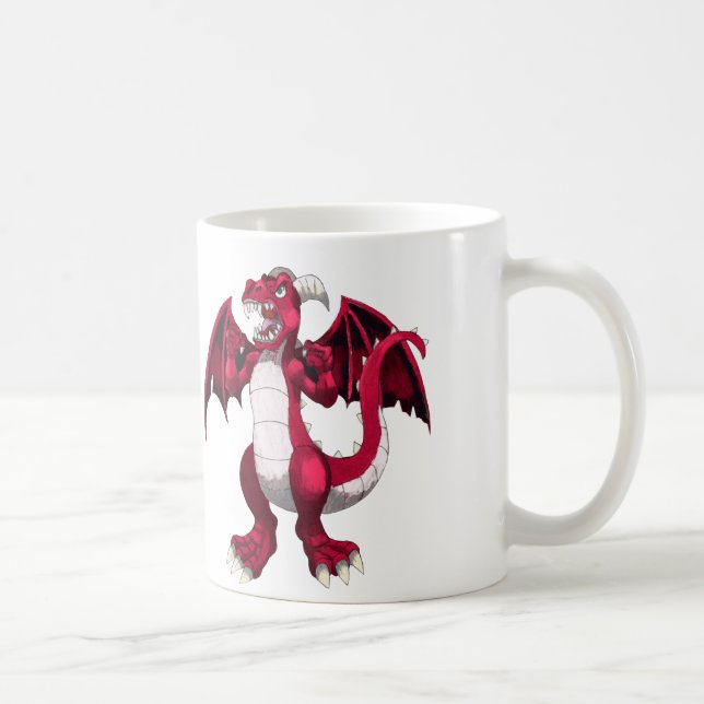 Taza De Café Rojo del dragón del rugido (Derecha)