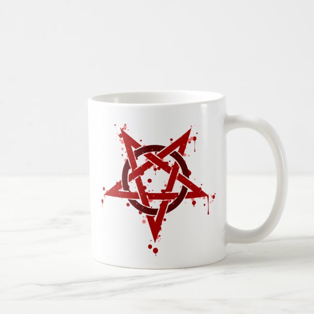 Taza De Café Rojo del Pentagram (Derecha)