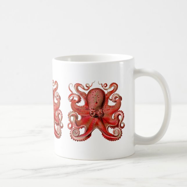 Taza De Café Rojo del pulpo de Haeckel (Derecha)