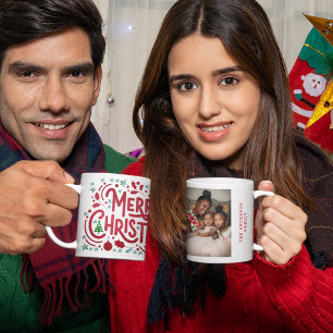 Taza De Café Rojo Falsas Láminas Feliz Navidad Foto De Vacacion