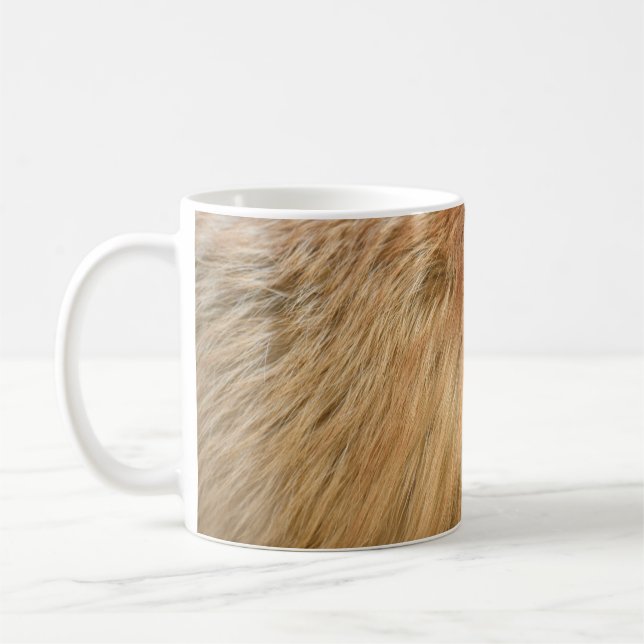 Taza De Café Rojo Fox Fur Pattern Tile (Izquierda)