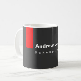 Taza De Café Rojo gris Minimalista moderno llano notable