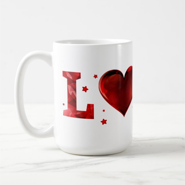 TAZA DE CAFÉ ROJO HEART LOVE MUG (Izquierda)