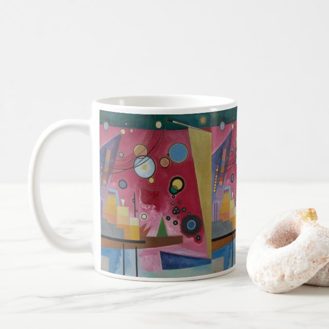 Taza De Café Rojo Intenso de Wassily Kandinsky (Con donut)