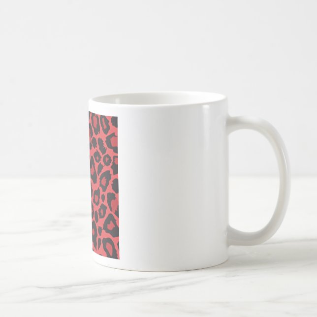 Taza De Café Rojo rojo de la impresión del leopardo rocoso de R (Derecha)