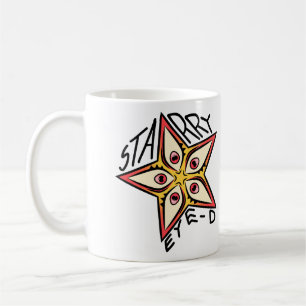 Taza De Café Rojo rosa de ojo de estrella