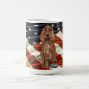 TAZA DE CAFÉ ROJO SETTER RIZADO