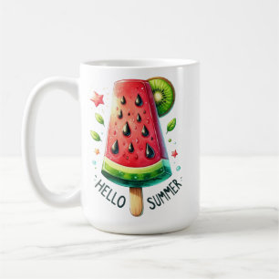 TAZA DE CAFÉ ROJO & VERDE HOLA VERANO SANDÍA