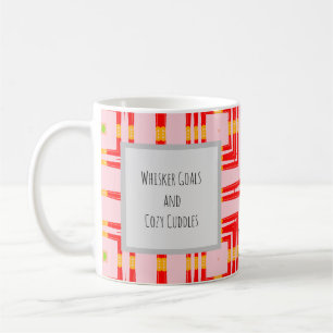 Taza De Café Rojo Vibrante y Diseño Geométrico Moderno de Cruz 