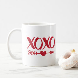 Taza De Café Rojo XOXO Heart Arrow Coffee Mug