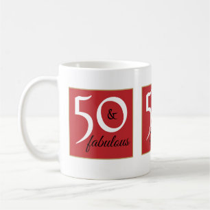 Taza De Café Rojo y blanco 50 y fabulosa fiesta de cumpleaños