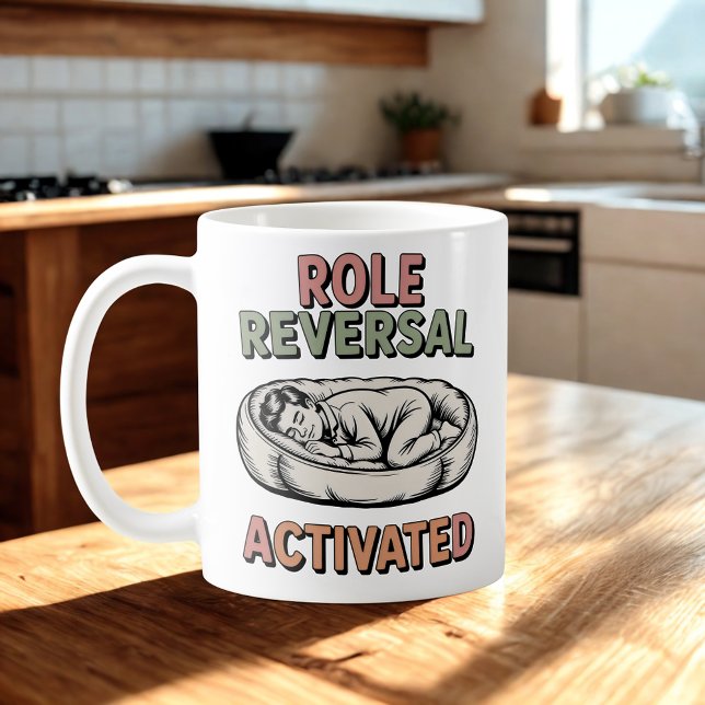 Taza De Café Role Reversal Activated | Human-Pet Humor Design   (Subido por el creador)