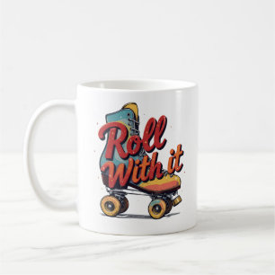 Taza De Café Roll with It Retro 70s Roller Skate Graphic