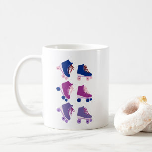 Taza De Café Rollerskates Retro Púrpura
