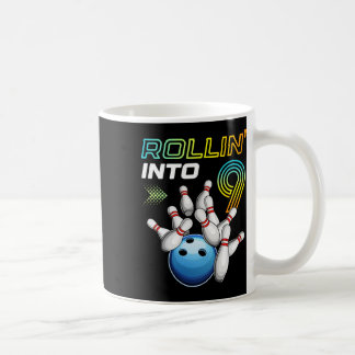 Taza De Café Rollin Into 9 Retro Bowling Birthday Party 9th Bir