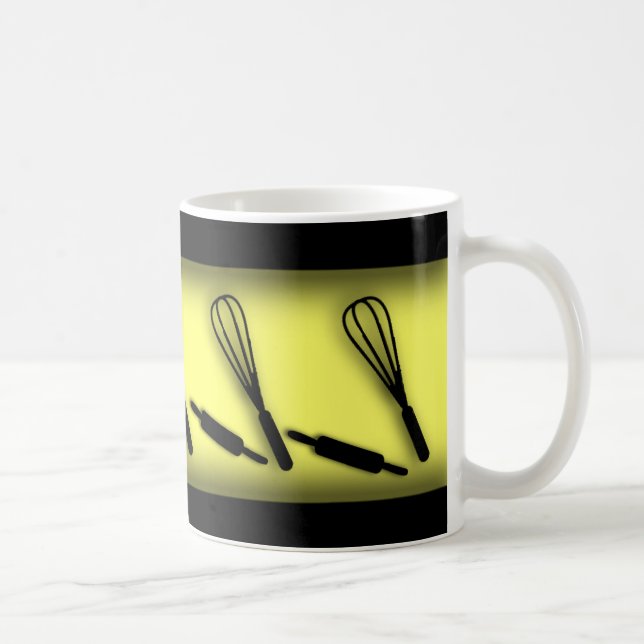 Taza De Café Rollin Pins y Whisks bailando Mug Amarilla (Derecha)