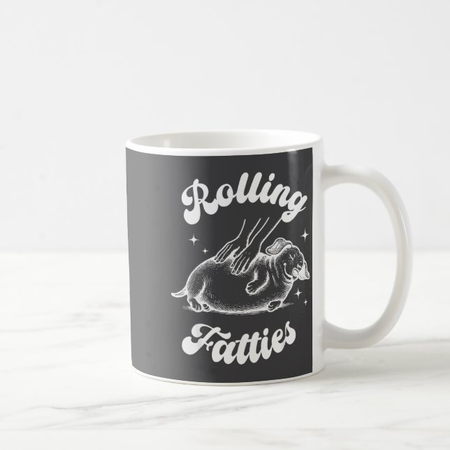 Taza De Café Rolling Fatties Dog Dachshund Weed Wiener Dog Love (Derecha)