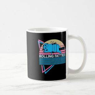 Taza De Café Rolling Fatties Funny Cat Retro
