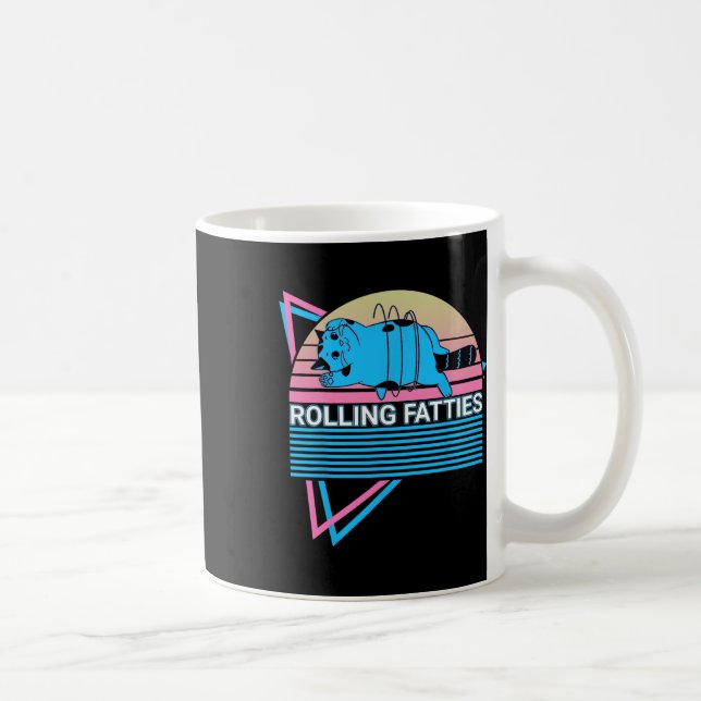 Taza De Café Rolling Fatties Funny Cat Retro (Derecha)