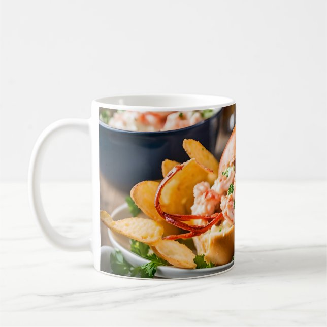 Taza De Café Rollo De Langosta Y Chips De Papa (Izquierda)
