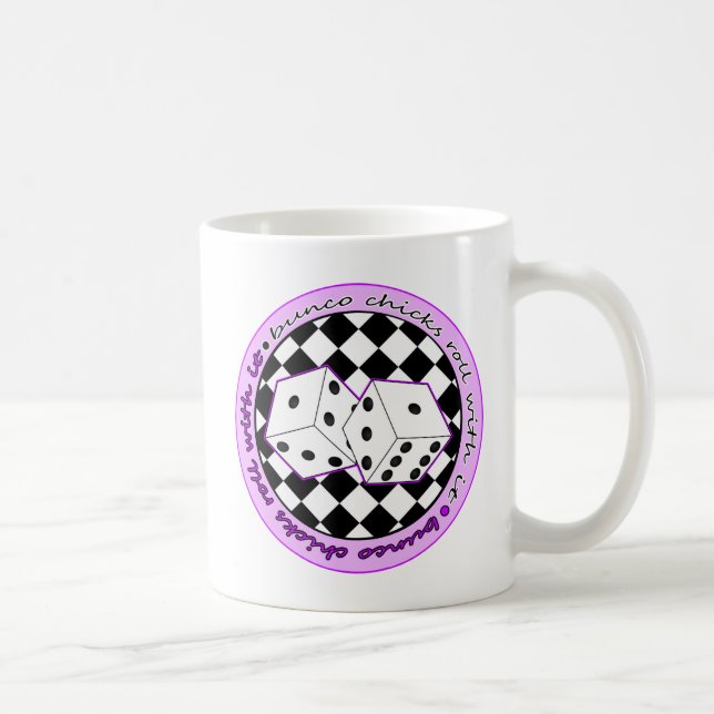Taza De Café Rollo de los polluelos de Bunco con él - púrpura (Derecha)