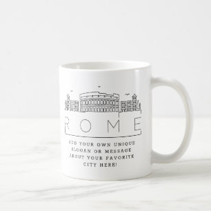 Taza De Café Roma   Eslogan de Personalizado estilizado de la l