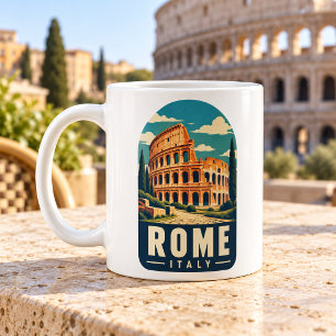 Taza De Café Roma Italia Coliseo Vintage