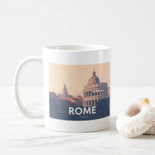 Taza De Café Roma Italia Pastel Diseño de Viajes