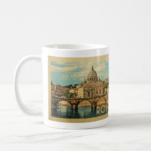 Taza De Café Roma Italia Viajes de época