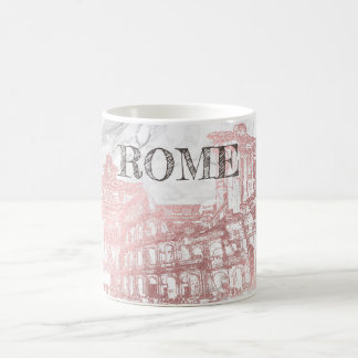 TAZA DE CAFÉ ROMA, ROSA FAUX GOLD+MARBLE VIAJE