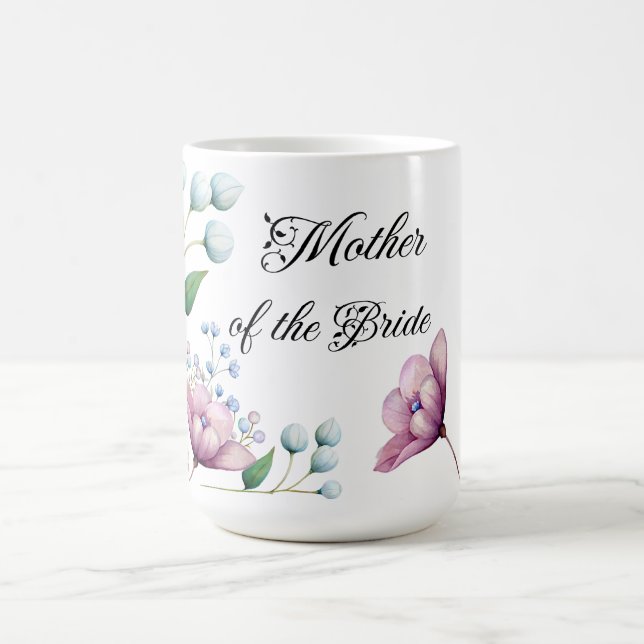 Taza De Café Romance Botánico Suave Elegante Floral de Boda (Centro)