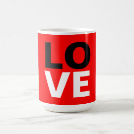 Taza De Café Romance de amor de fondo rojo único