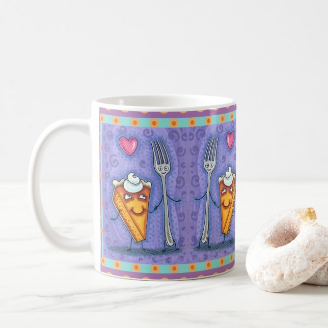 TAZA DE CAFÉ ROMANCE DE FORK & PUMPKIN (Con donut)