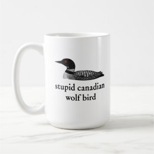 Taza De Café Romance de Hockey Estúpido Lobo Pájaro Canadiense
