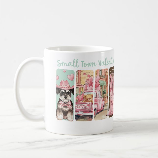 Taza De Café Romance de San Valentín occidental con Schnauzer e (Izquierda)
