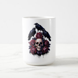 Taza De Café Romance gótico: donde entran los cráneos, Rosas y 
