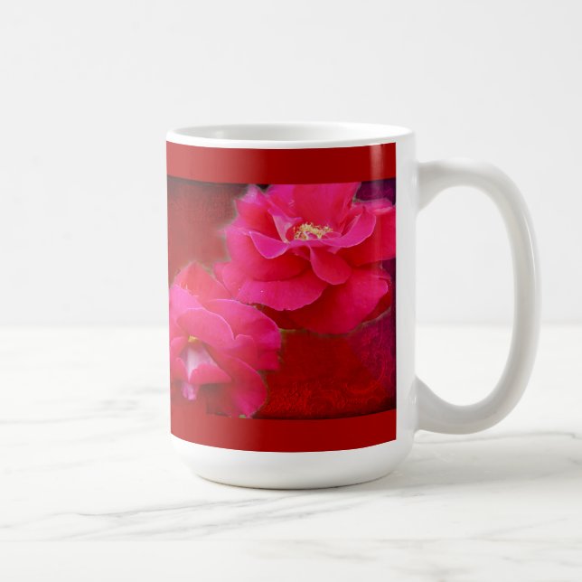 Taza De Café Romance y rosas rojas (Derecha)