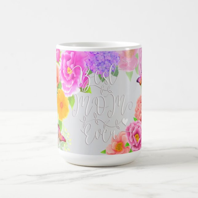 Taza De Café Romaníes Peonies Jardín Mejor Mamá Gris (Centro)