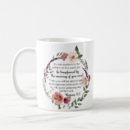 Taza De Café Romanos 12:2 No se ajusta al patrón Floral
