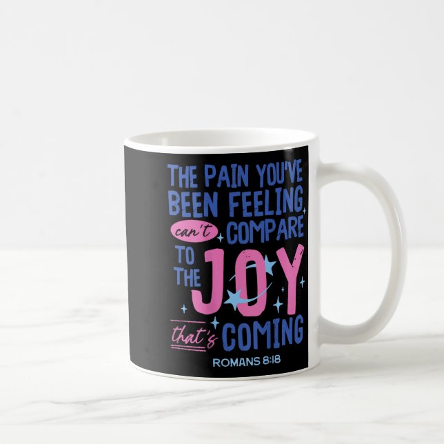 Taza De Café Romans 8_18 Bible Joy Is Coming Insrational Christ (Derecha)