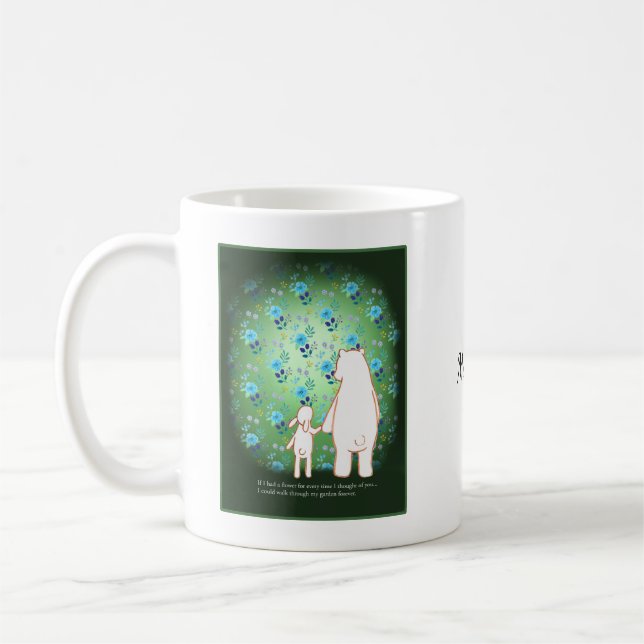 Taza De Café Romantic Bear and Bunny Couple Love Nombre persona (Izquierda)