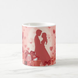 Taza De Café Romantic Couple Mug Valentine Gift with Hearts Ros