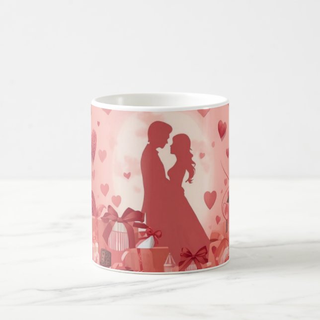 Taza De Café Romantic Couple Mug Valentine Gift with Hearts Ros (Centro)
