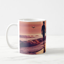 Taza De Café Romantic Mug Sunset Beach - Pareja Silhouettet Mug