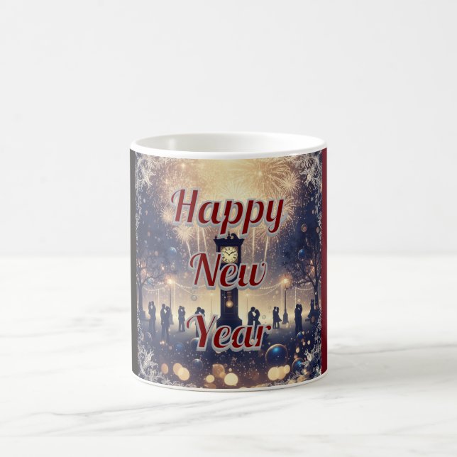 Taza De Café Romantic New Year’s Eve Celebration Coffee Mug  (Centro)