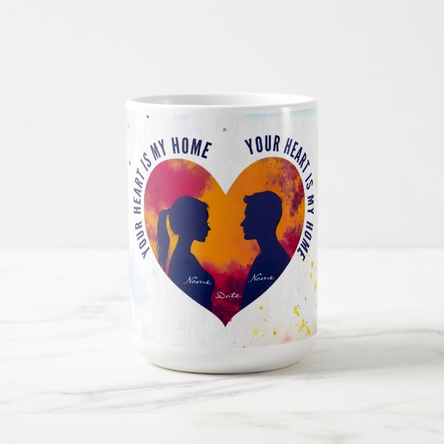 Taza De Café Romantic Sunset Soulmates Your Heart My Home Mug (Centro)